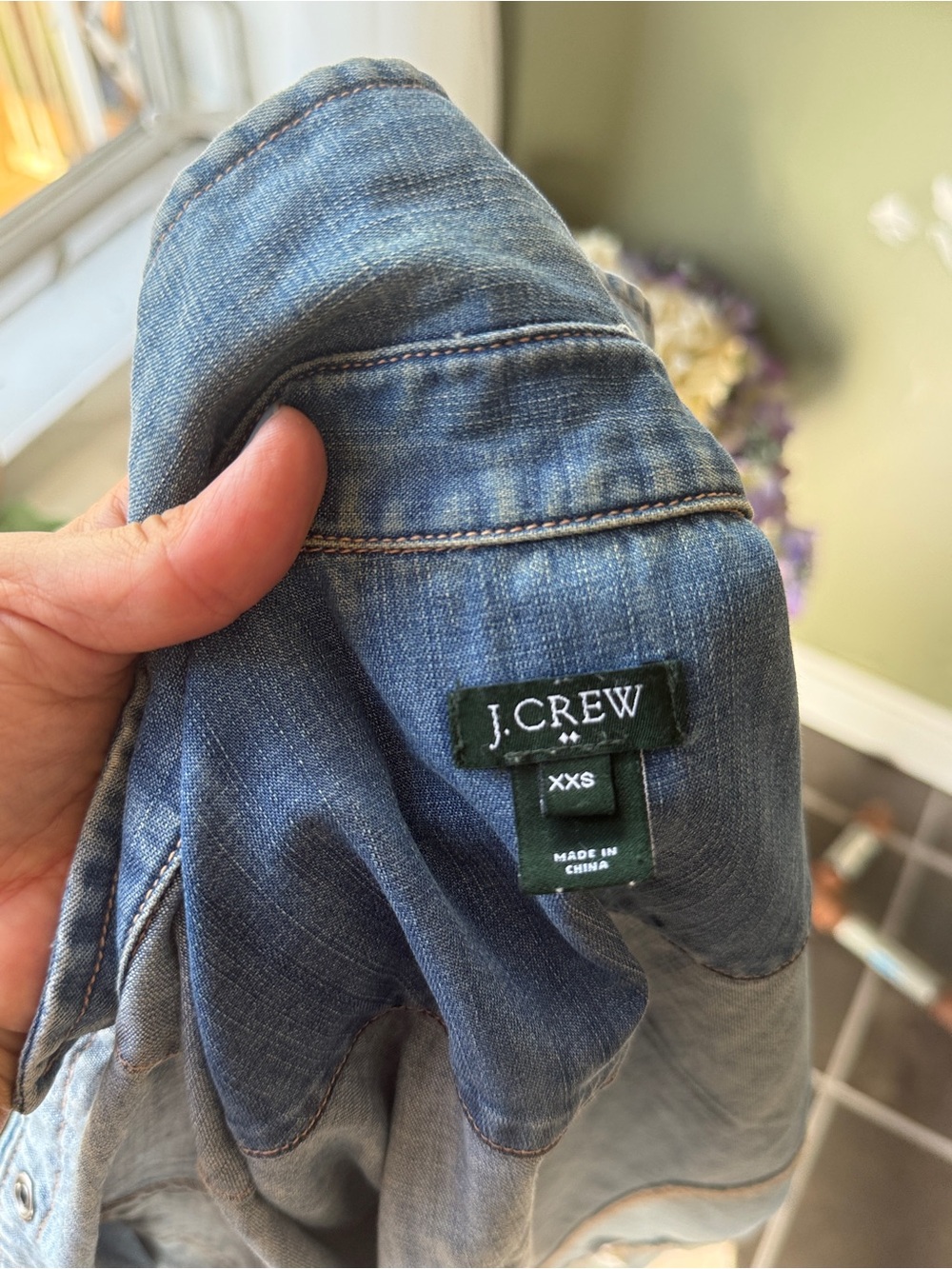 J. Crew Denim Button-Front Shirt - Picture 12 of 14